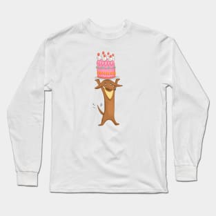 Dachshund with Cake Long Sleeve T-Shirt